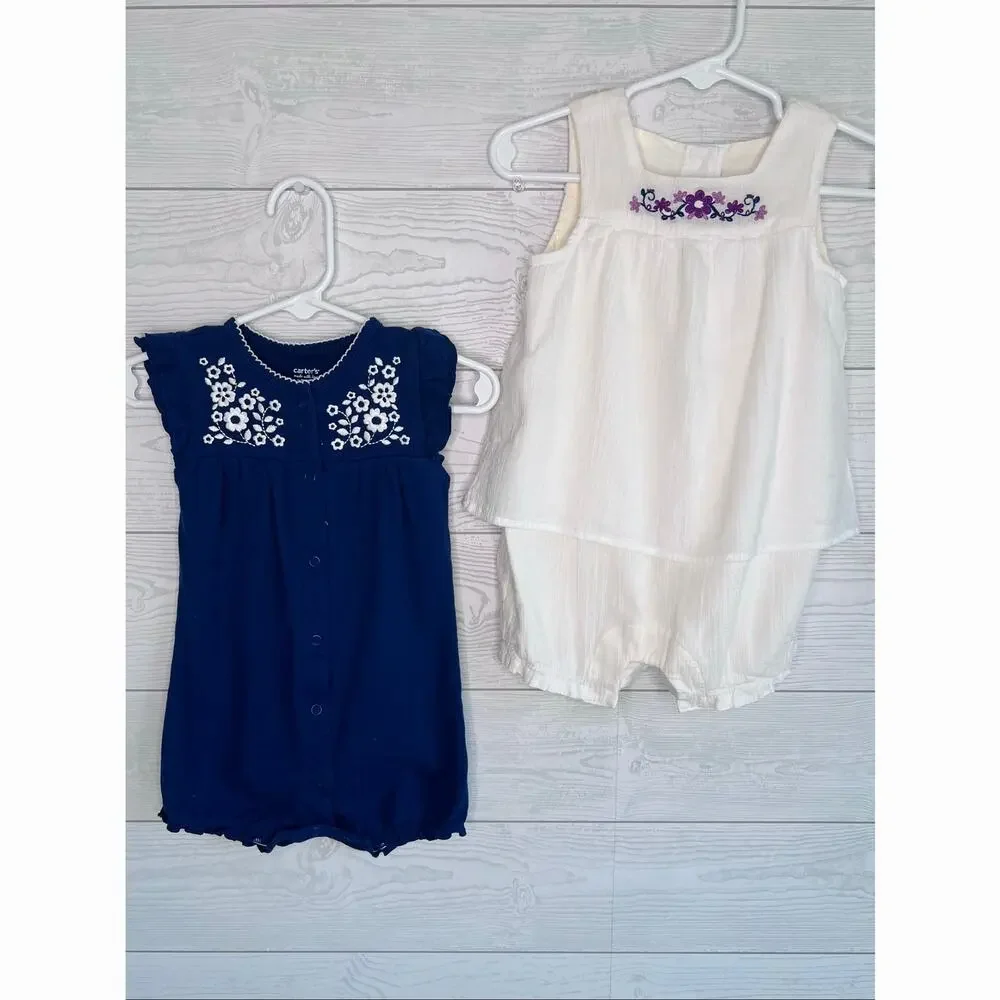 Carter’s & The Children’s Place Baby Girls One-Piece Outfits Lot of 2, Size 12M